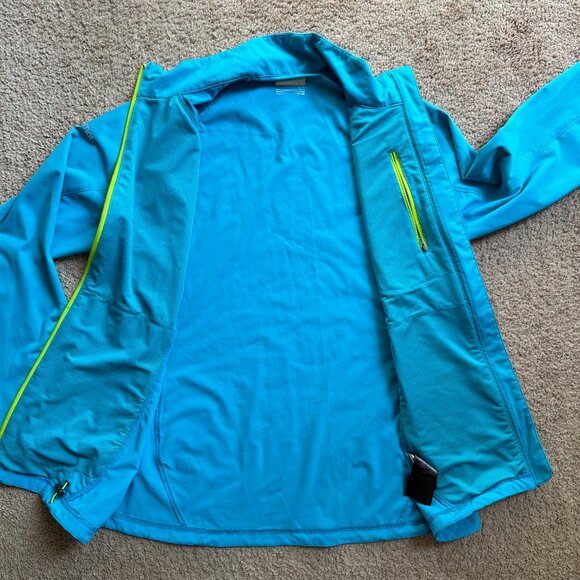 Marmot Jacket Womens Large Full Zip Mock Neck Running Activewear Blue Pockets - Picture 3 of 12